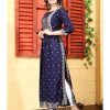 Women IndiFeels Kurti | Blue Nayra Cut Kurti