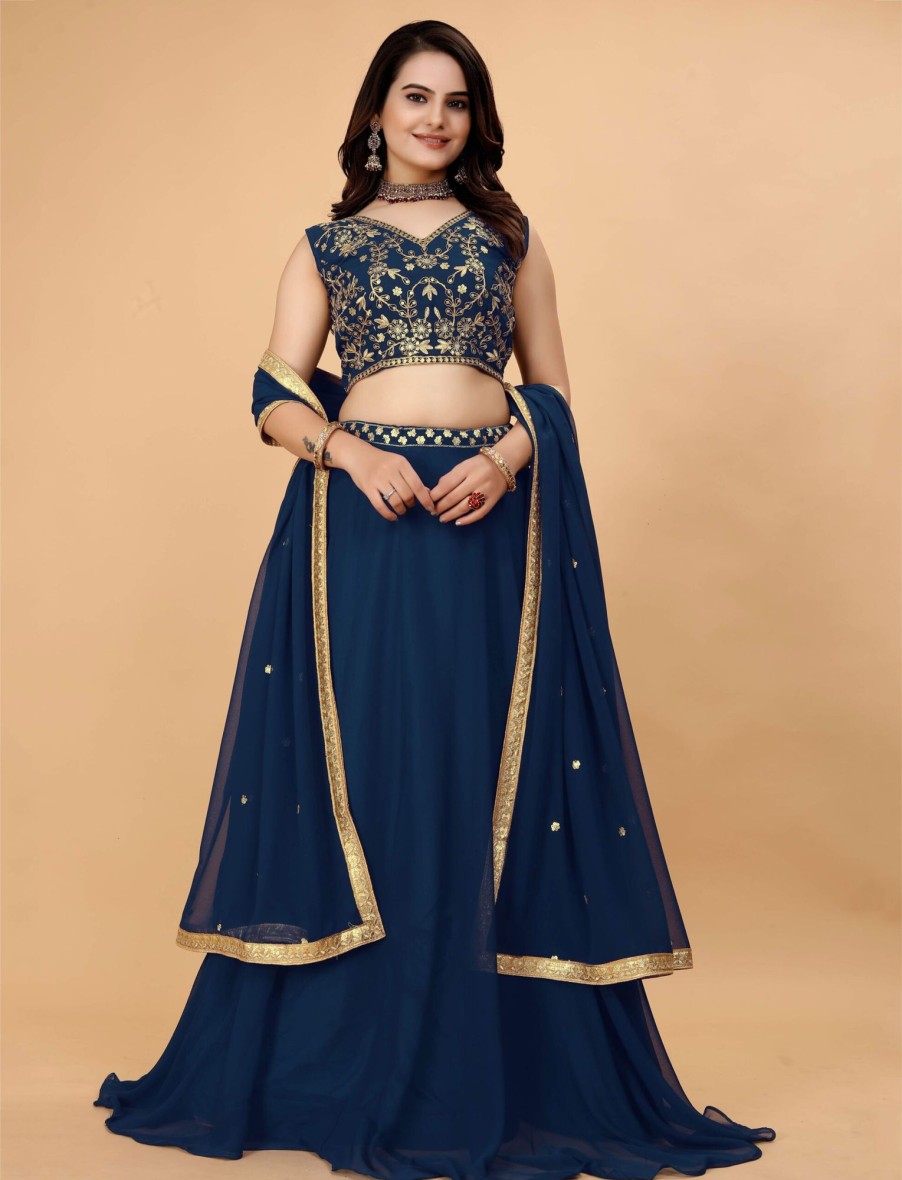 Women IndiFeels Lehenga | Blue Lehenga Choli