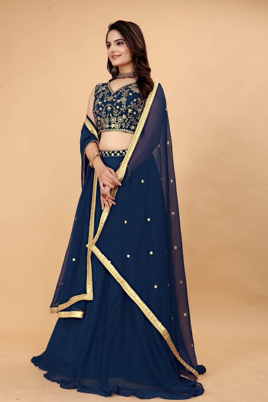 Women IndiFeels Lehenga | Blue Lehenga Choli