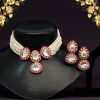 Women IndiFeels Necklace | Kundan Choker With Earrings