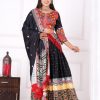 Women IndiFeels Lehenga | Red And Black Navaratri Mirror Chaniya Choli Lehnga