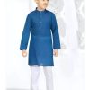 Kids IndiFeels | Printed Kurta Pyjama Blue Color