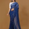 Women IndiFeels Sarees | Blue Polka Dots Saree