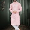 Men IndiFeels | Pink Mirror Indian Kurta Pajama