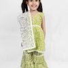 Kids IndiFeels | Green Gharara Suit For Girls