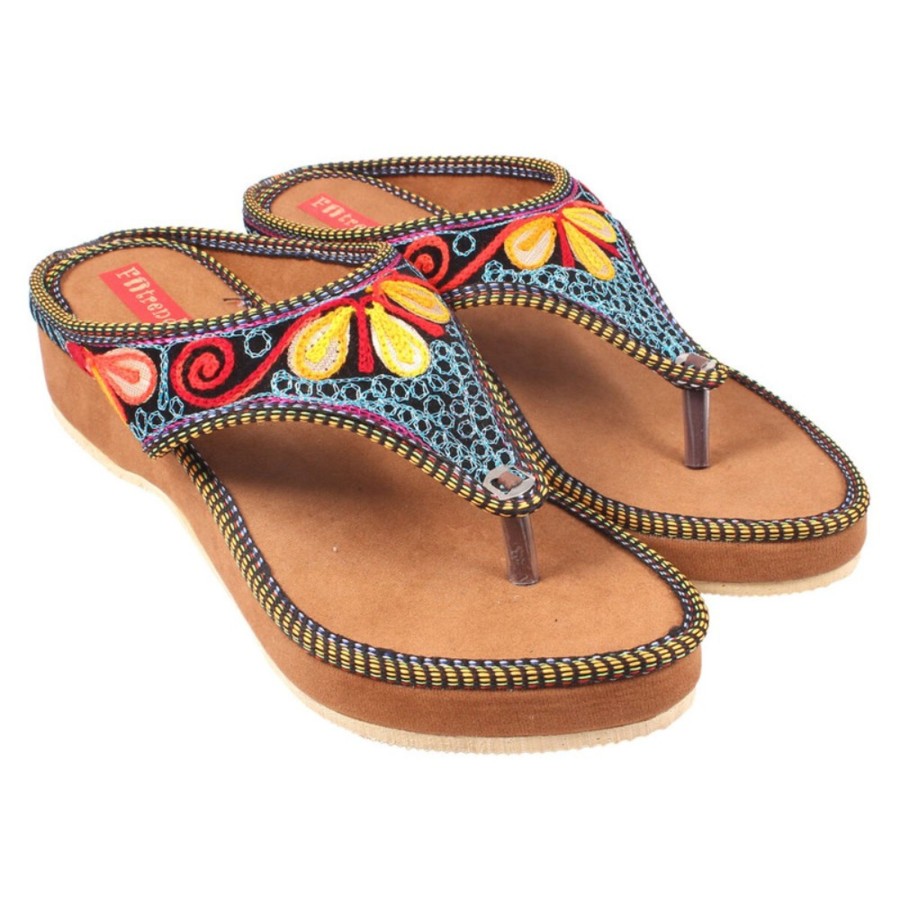 Women IndiFeels | Women Multicolor Flats Sandal