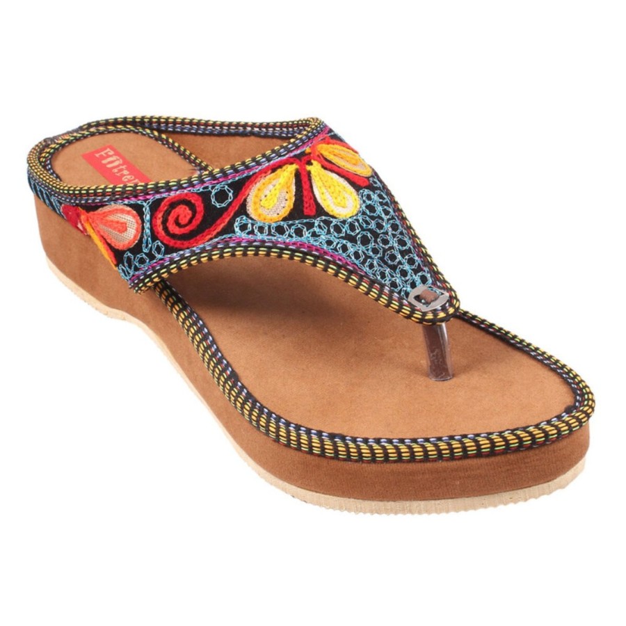 Women IndiFeels | Women Multicolor Flats Sandal