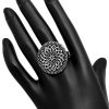 Women IndiFeels Rings | Silver Metal Oxidised Ring