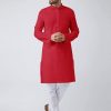 Men IndiFeels | Cotton Kurta Pajama - Red