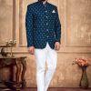 Men IndiFeels | Teal Jodhpuri (Only Jacket)