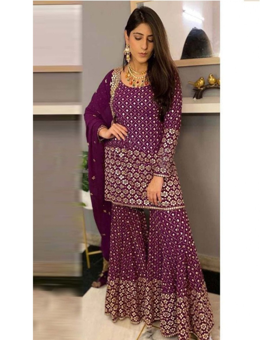 Women IndiFeels Suits | Sharara Suit