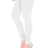 Women IndiFeels Pants Only | Free Size Stretchable Chudidar Leggings - White