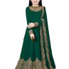 Kids IndiFeels | Green Anarkali Indian Gown For Kids