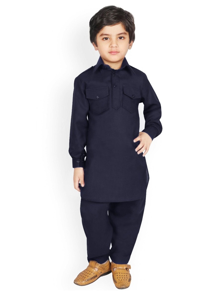 Kids IndiFeels | Boys Pathani - Blue