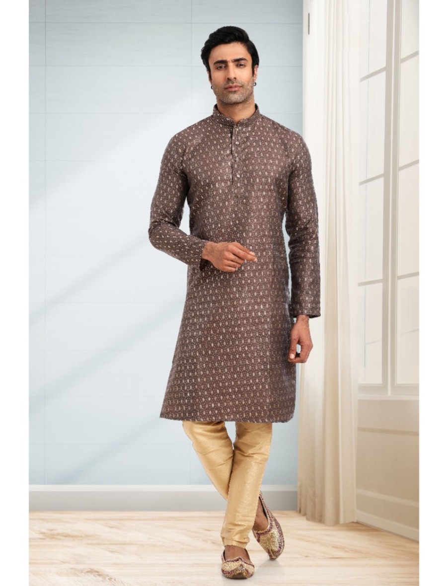 Men IndiFeels | Silk Jacquard Kurta Pajama