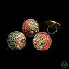 Women IndiFeels Rings | Round Medium Red- Green Rings