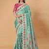 Women IndiFeels Sarees | Pink Blue Party Wear Saree