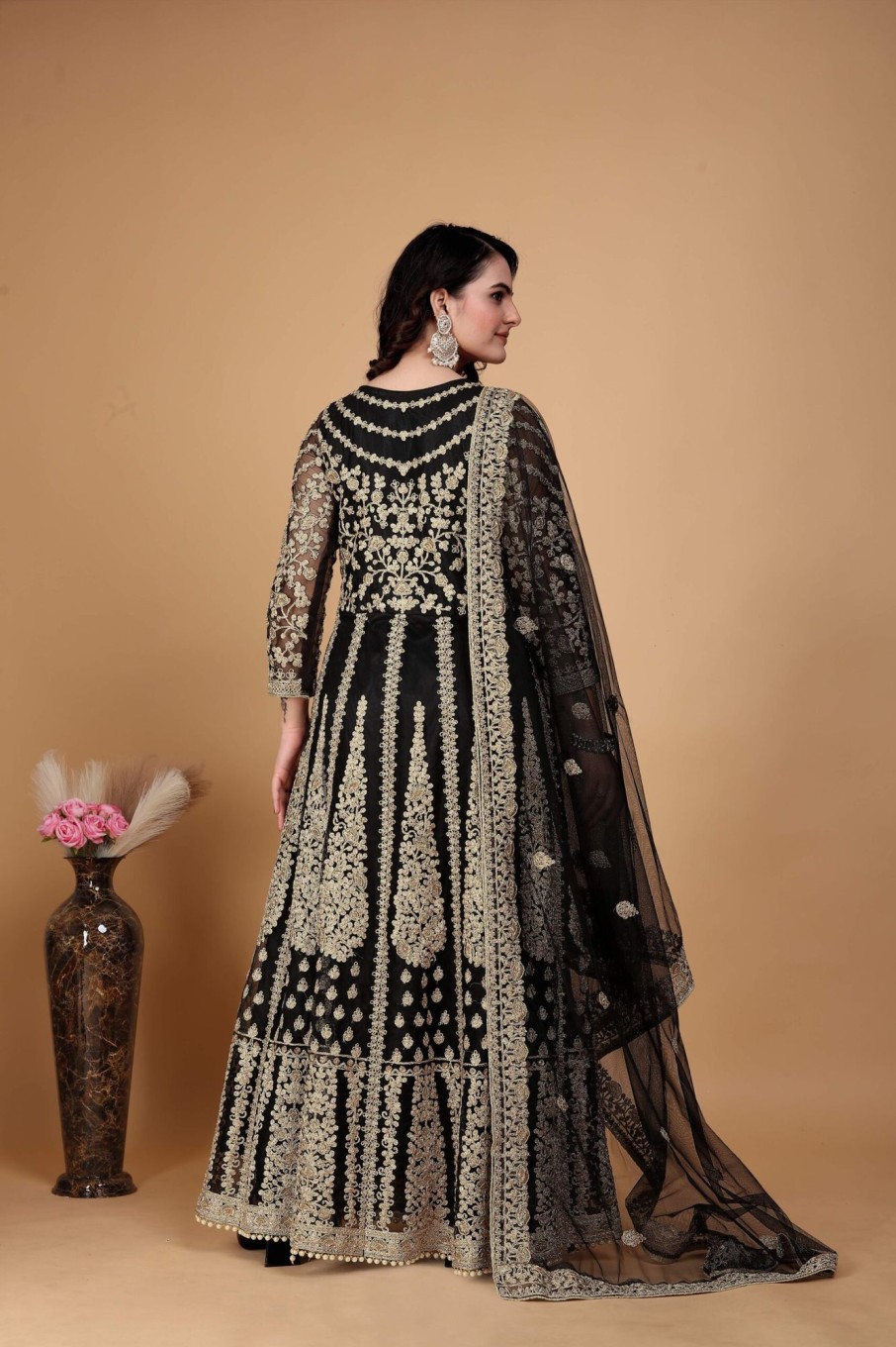 Women IndiFeels Anarkali | Black Anarkali Gown For Woman