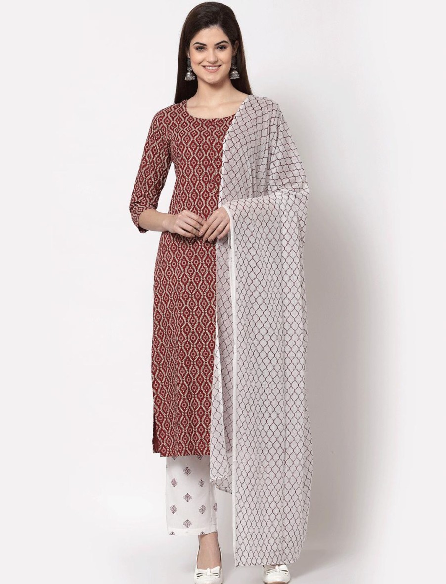 Women IndiFeels Kurti & Pants | Cotton Printed Kurti Set Women