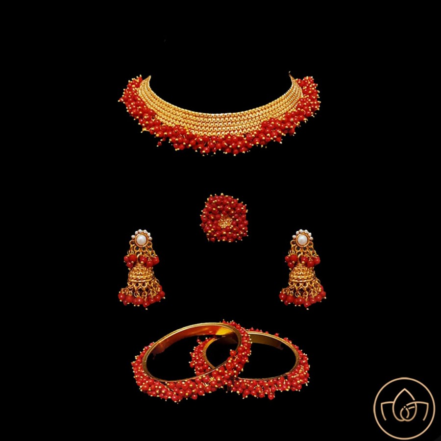 Women IndiFeels Necklace | Necklace Set With Ring And Bangles