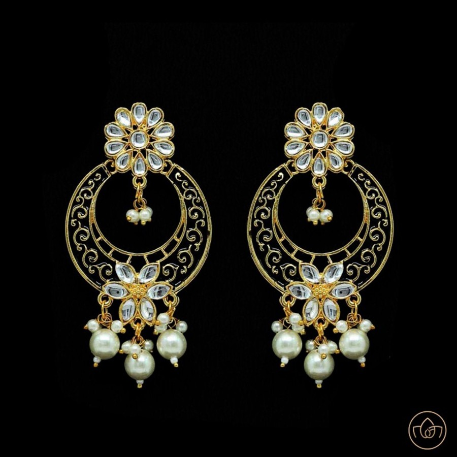 Women IndiFeels Earrings | Meenakari Single Layered Earrings