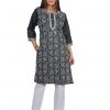 Women IndiFeels Kurti | Grey Lucknowi Kurti Women