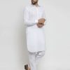 Men IndiFeels | White Punjabi Kurta Pajama For Men