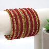 Women IndiFeels Bangles | Gold Plated Red Velvet Bangle Set