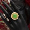 Women IndiFeels Rings | Parrot Green Kundan Ring