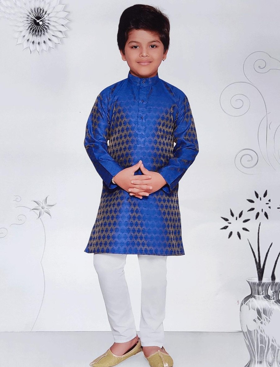 Kids IndiFeels | Printed Kurta Pajama - Blue