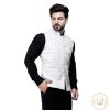 Men IndiFeels | Wool Warm Nehru Jacket - Cream White Check