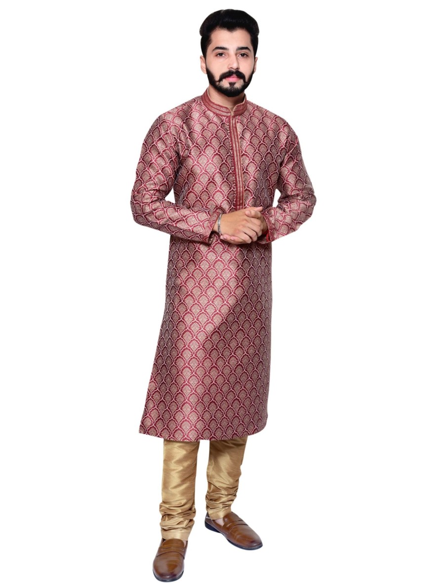 Men IndiFeels | Mens Kurta Pajama Maroon