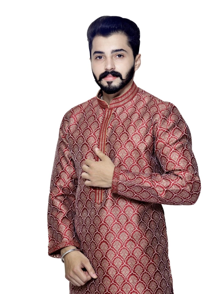 Men IndiFeels | Mens Kurta Pajama Maroon