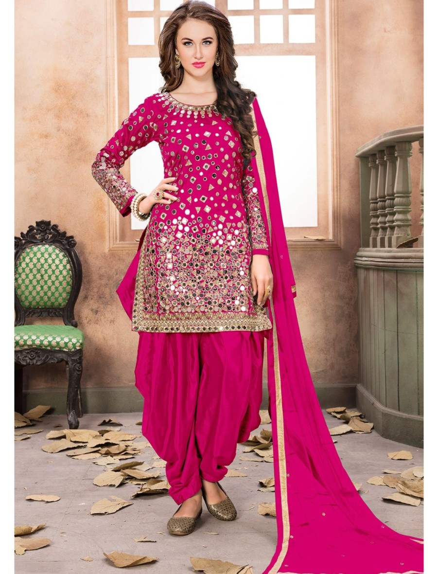 Women IndiFeels Suits | Pink Punjabi Patiala Salwar Kameez