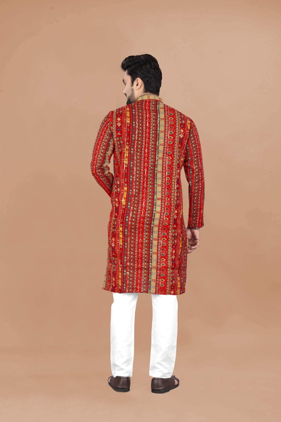 Men IndiFeels | Printed Cotton Kurta Pajama