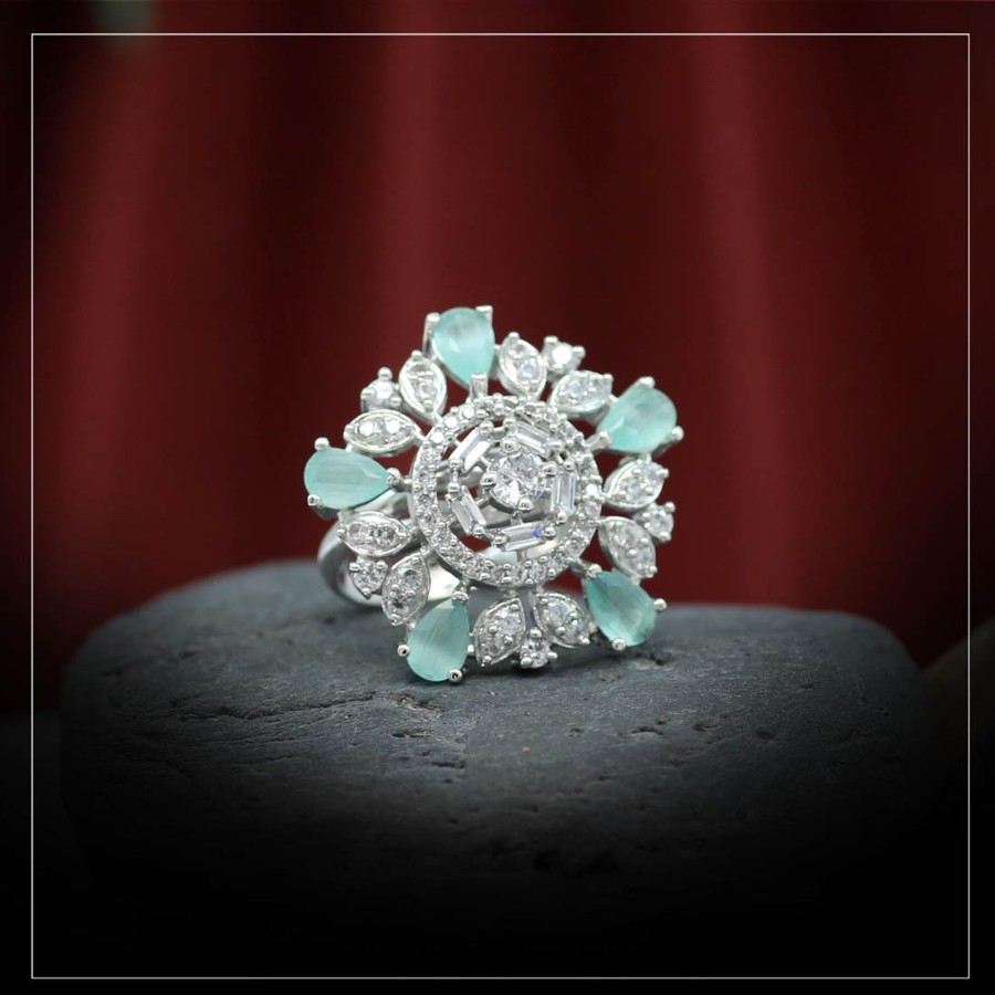 Women IndiFeels Rings | Mint Green Ad Ring