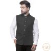 Men IndiFeels | Best Quality Warm Wool Thick Nehru Jacket - Grey