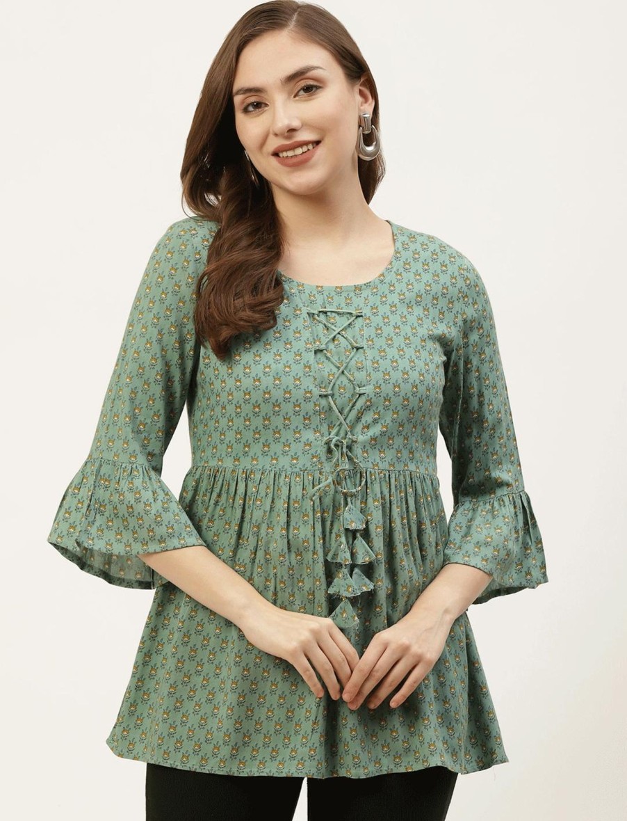 Women IndiFeels Short Top Kurti | Cotton Printed Kurti Top Women