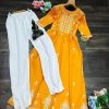 Women IndiFeels Suits | Anarkali Suit - Yellow