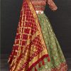 Women IndiFeels Lehenga | Women Green And Red Lehenga Choli