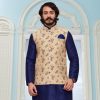 Men IndiFeels | Mens Printed Nehru Jacket