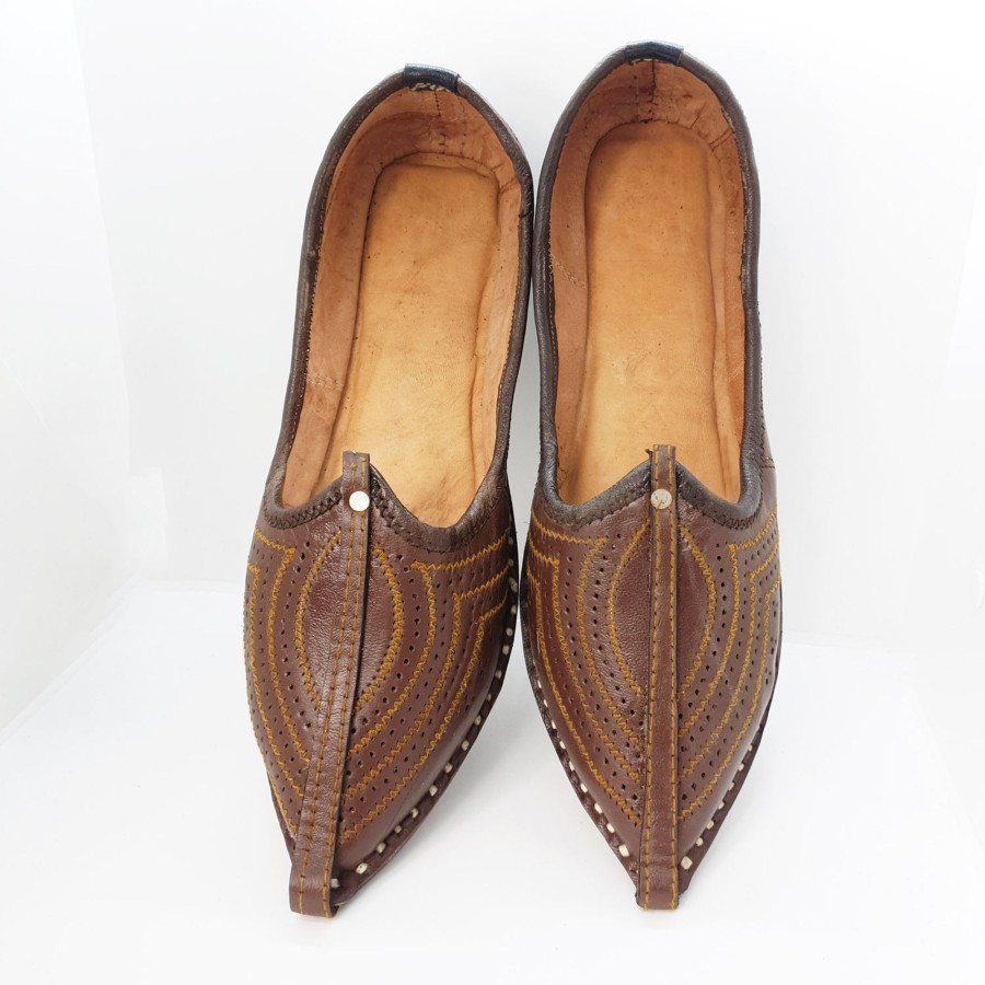 Men IndiFeels | Rajasthani Brown Leather Mojari