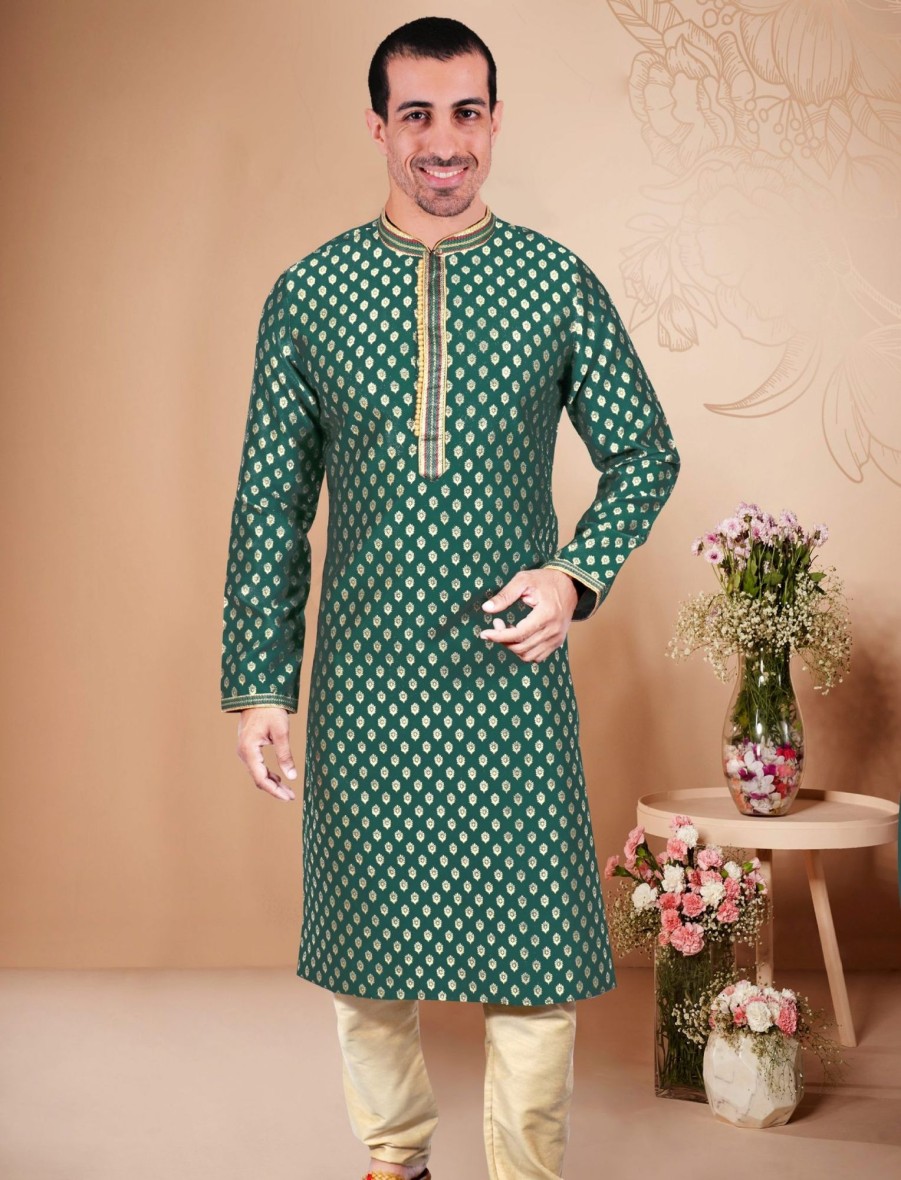 Men IndiFeels | Ethnic Printed Kurta Pajama Set