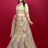 Women IndiFeels Lehenga | Pista Green Heavy Party Wear Lehenga Choli