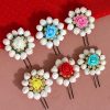 Women IndiFeels Floral Jewellery | Rose Flower Hair Pin