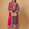 Women IndiFeels Suits | Women'S Multicolour Palazzo Pakistani Suit