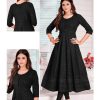 Women IndiFeels Anarkali | Black Chikankari Anarkali Kurti