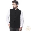 Men IndiFeels | All Season Wear Nehru Jacket - Black