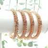 Women IndiFeels Bangles | Rose Gold Net Bangles Set