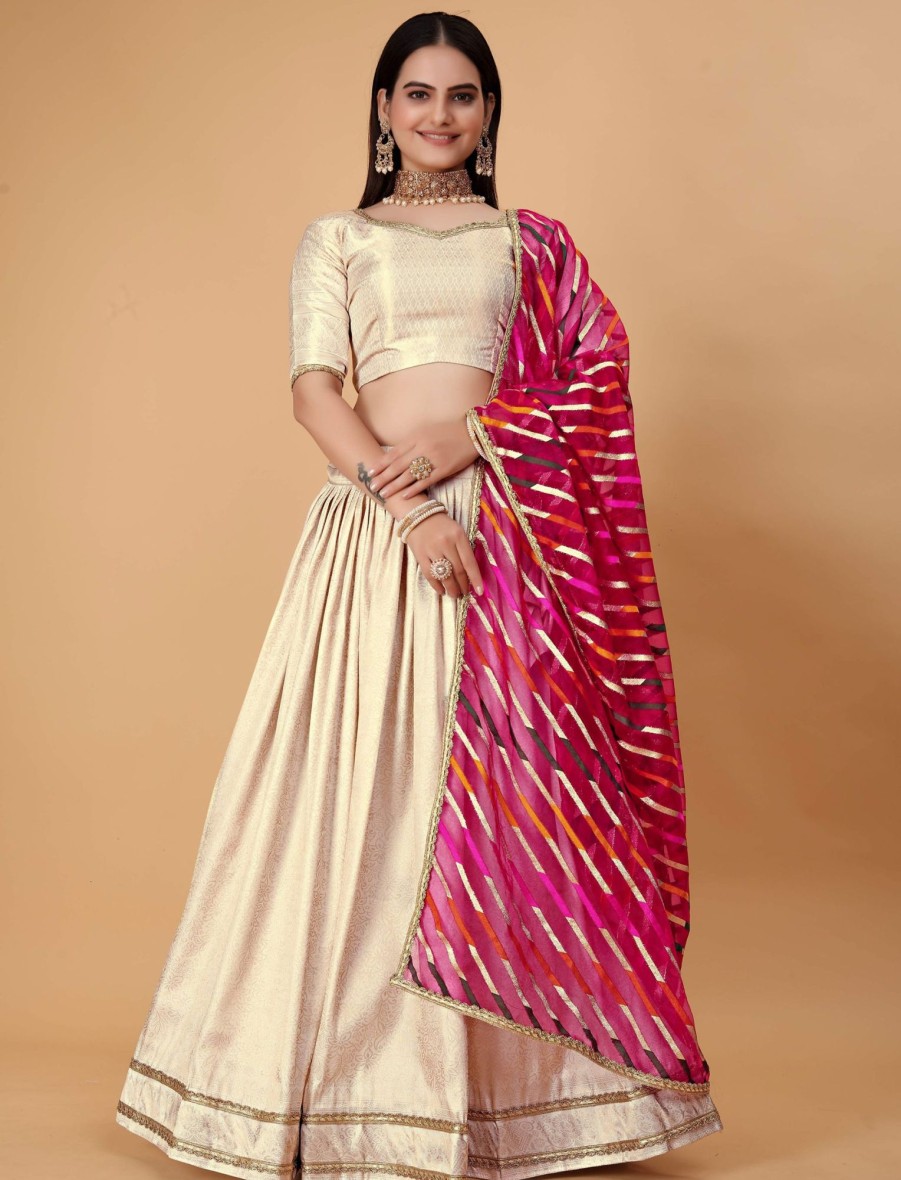 Women IndiFeels Lehenga | Silk Golden Lehenga Choli Women